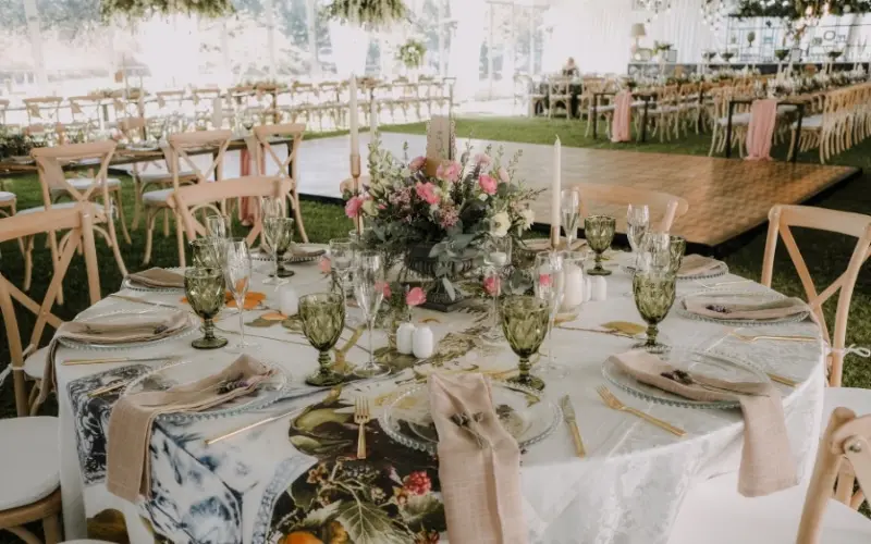 Caterer setting up a buffet spread for a 50-guest event in Las Vegas